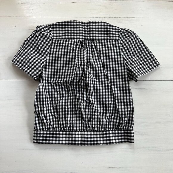 Madewell Short-Sleeve Wrap Top in Gingham Check S - Picture 8 of 13